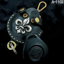 수제 중세통가죽 블랙키케이스 국내제작 가죽오토바이 키케이스