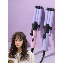물결고데기 헤어 물결펌 웨이브 펌고데기 볼륨, 다크 핑크 (패키지 1)