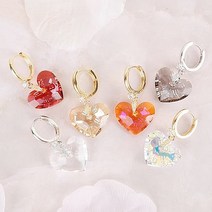 [KT알파쇼핑][쥬아나윤] 발렌타인 오스트리아 크리스탈 하트 드롭 귀걸이