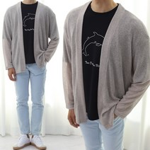 남자 린넨 심플 가디건 여름 얇은 간절기 롱 카디건