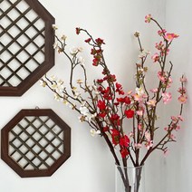 베듀하우스 미니 매화 꽃 전통 조화 셀프 백일상 돌상 촬영 소품, 홍매화꽃