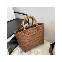 기저귀 가방 ZCMEB 여름 여성 작은 직조 비치 홀리데이 수제 핸들 백 토트 휴가 바구니, Free Size, a