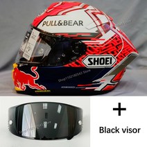 쇼웨이 헬멧 쇼에이 바이크 홍진 클래식 오토바이 X-14 풀 페이스 오토바이 헬멧 마르케즈 로터스 레드, 02 black lens