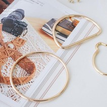 골드 가방 홈뜨개 재료 6종 메탈 손잡이 네트백뜨기 diy키트 뜨게, 메탈 가방 손잡이(D형)