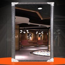 미용실경대 미용 거울 이발소 특별 거울 헤어 살롱 거울 바닥 거울 단면 프레임 화장 거울 매달려 미르, 15.190X67CM