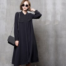 하루메이비 M501 모던 차이나 카라 롱 원피스