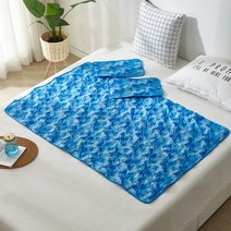 꼼띠아 아이스 냉 양면 쿨매트 특대형매트 + 베개 2p, 대나무 숲