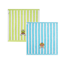 송월타월 송월 뽀로로 카카오톡 동물 캐릭터 어린이집 고리수건 핸드타월, 1장, 선택11) 뽀로로 스트라이프 고리타올_그린