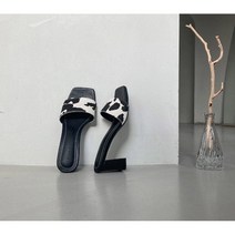 코지 달마시안 스트랩 송치 7cm 힐 슬리퍼