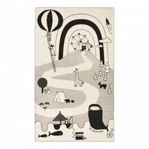 북유럽 오이오이 OYOY Mr Megalodon 어드벤쳐 매트 카페트 러그 90x150 cm Off white 블랙