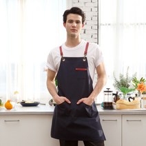 쿡션 카페 바리스타 화방 공방 가죽 포인트 옥스포드 X형 앞치마, (18257) [701163] 곤색, 1개