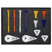 프로라인 눈금티 높이조절티 슬라이스방지 에이밍 골프티세트 골프티꽂이 4p, 8개입, 혼합 색상