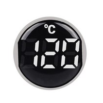 원형 소형 미니 LED 조명 디스플레이 온도계 디지털 표시기 AC 50380V 220V 20120 °C 22mm, 2.White