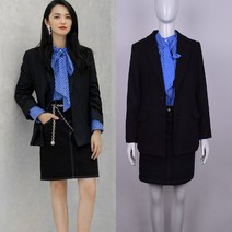봄코디세트 모두 매우좋다 야오천 소명옥 같은스타일 블랙 슬림 양복코트 봄계절 미니 셋업 여성 2029271891