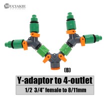 1KIT Garden Water Connectors Shut Off Y Tap to 4-Outlet Adapters Joint 4/7mm 8/11mm Hose, 02 BxAB879C
