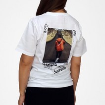 썸머 바캉스 남여커플룩 슈프림 백나염 데일리 반팔티