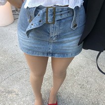 4계절 레트로 빅 벨트 데님 미니스커트 청 치마바지 워싱 하이틴 스타일