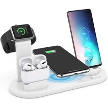 BIzhuo 3in1 무선충전기 고속 무선 충전기 고속무선 멀티 거치대, 화이트