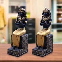 데스크탑 장식용 2x 파라오 입상 조각 예술 공예, 수지, 멀티컬러04