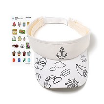 썬캡 만들기 여름 패브릭 모자 재료 세트 diy 선캡 꾸미기 색칠하기 미술 수업 키트, 썬캡（여름이야기）＋ 사은품 증정