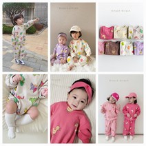 헤어밴드포함 상큼발랄 상하복 첫째둘째커플룩 패밀리룩