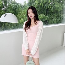토마토팩토리 캔디 골지 브이넥 셔링 반팔 미니원피스(5color)