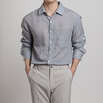 M~3XL 남자 빅사이즈 무지 린넨 긴팔 롤업 셔츠 봄 여름 리넨 남방 반팔 와이셔츠