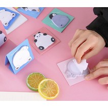 (1+1+1) 동물 점착식 메모지 문구 사무 필기 배달 떡 디자인 접착 포스트잇, 펭귄 - 1개(30매)