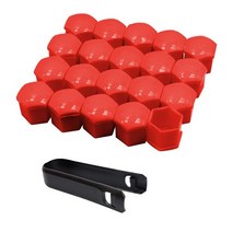 20 pcs 자동차 타이어 휠 너트 캡 포드 뷰익 도요타 마쓰다 현대 시보레 기아 외관 장식용 19mm 자동 허브 나사 커버, 빨간색, 21mm