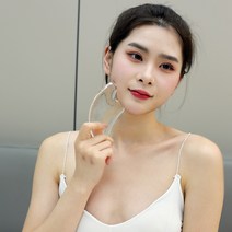 다원GIFT 얼굴 바디 경락 지압 괄사도구 3D 마사지기+벨벳파우치, 투명 × 1개