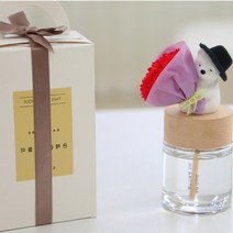 곰돌이 석고 스틱으로 발향이 좋은 카네이션 디퓨저, 분홍꽃_화이트머스크, 분홍꽃_화이트머스크