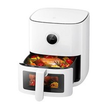 에어프라이어 Xiaomi 스마트 에어 프라이어 프로 4L OLED 스크린 윈도우 오일 리스 오븐 360 베이킹 앱 컨트롤, 옵션02 EU, 옵션01 WHITE