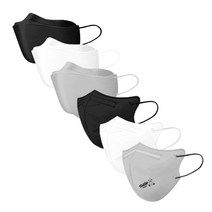 [A3] 깃털처럼 가볍고 숨쉬기 편한 장시간착용용 마스크 반반세트 화이트/블랙/그레이 새부리형마스크 3D입체형마스크 100매 (국내생산/No:333), 새부리형, 대형/화이트&그레이 반반세트 100매