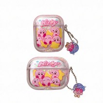 Kawaii Kuromi 만화 Sanrio 퀵 샌드 스팽글 시리즈 에어팟 케이스 Stars Kirby 애니메이션 블루투스 이어폰 소녀 선물, AirPods 1 2, 02 2