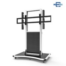 안전포장 마운트피아 MPS-1W 이동식 대형TV거치대 86-98인치 전자칠판 스탠드 높이조절, 블랙