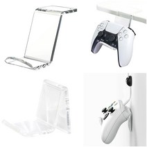 프로콘 듀얼센스 듀얼쇼크4 8bitdo PC 게임 패드 컨트롤러 헤드셋 벽 데스크 아크릴 장식 홀더 거치대 받침대, 데스크홀더거치대 두개-투명아크릴