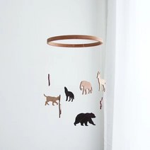 원목동물시리즈 아기우드모빌 침대 아이방 고양이모빌, A. 여러동물들