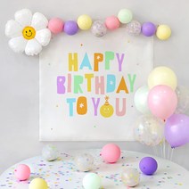 생일파티용품 세트 홈 파티 패키지 풍선 소품 장식 꾸미기 여자 남자 친구, 03. 감성포스터파스텔 생일_파스텔C