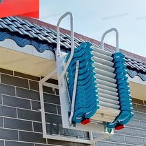 텔레스코픽 계단 벽 고정 접이식 사다리, 큰 팔걸이 탄소강 3.25~3.5m