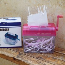 종이파쇄기 가정용파쇄기 파세기 a4용지 종이분쇄기 휴대용 maunal home bill shredder for a6 paper office 문서 티켓 절단, 분홍색