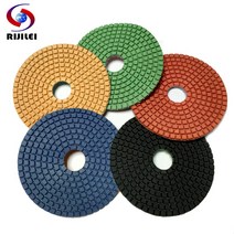 콘크리트폴리싱 RIJILEI 10 개/몫/많은 5 인치 다이아몬드 연마 패드 습식 화강암 125mm 대리석 콘크리트 5DS1, 400
