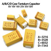 캐퍼시터 CAPACITOR 전류 A B C D 케이스 탄탈럼 커패시터 6V 10V 16V 25V 35V 50V 01UF 1uf 22UF 47UF 10UF 33UF 100UF 220, 52.B 50V 1uF 105T