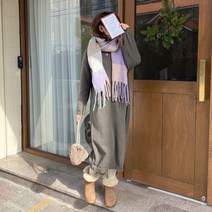 데일리앤 헤이린 베이직 루즈핏 니트 롱 원피스