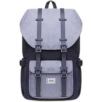 Kaukko 노트북 야외용 백팩 여행 하이킹 캠핑용 배낭 팩 캐주얼한 대형 대학 가방 당일 여행 숄더형 책가방 뒷면에 15인치 노트북 및 태블릿 휴대 가능, Black Grey