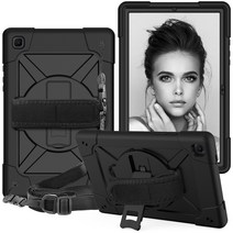 삼성 갤럭시 탭 A7/A10.1/S6 라이트용 충격 방지 스탠드 커버, Black, for Galaxy Tab A7 10.4