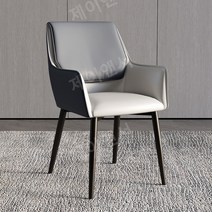 식당 의자 홈 북유럽 현대 미니멀리스트 의자 등받이 철 조명 고급 호텔 레스토랑 식탁 의자 메이크업 의자 의자, 컬러매칭[라이트그레이+다크그레이]-긁힘방지및내