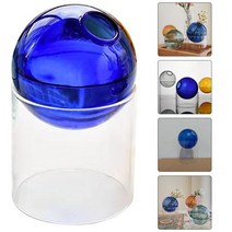 프리츠한센 이케바나 도자기 화병 항아리 꽃병 수경 버드 테라리움 화분 장식 꽃꽂이 공기 번식 버블 배열 테이블, [01] Blue Transparent