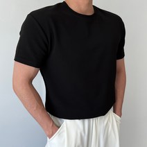 [근육옷] 허그본 남성용 데일리 머슬핏 스몰로고 반팔 티셔츠 태극라인