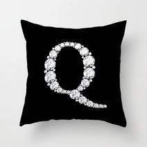 조약돌소파크리스탈 다이아몬드 글자 인쇄 영어 알파벳 쿠션 커버 폴리에스터 장식 43x43cm 40968, 17 2BZ-40968-Q