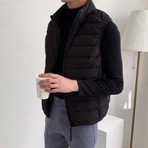 선빈어패럴 남성 하이넥 덕다운 패딩 조끼 집업
